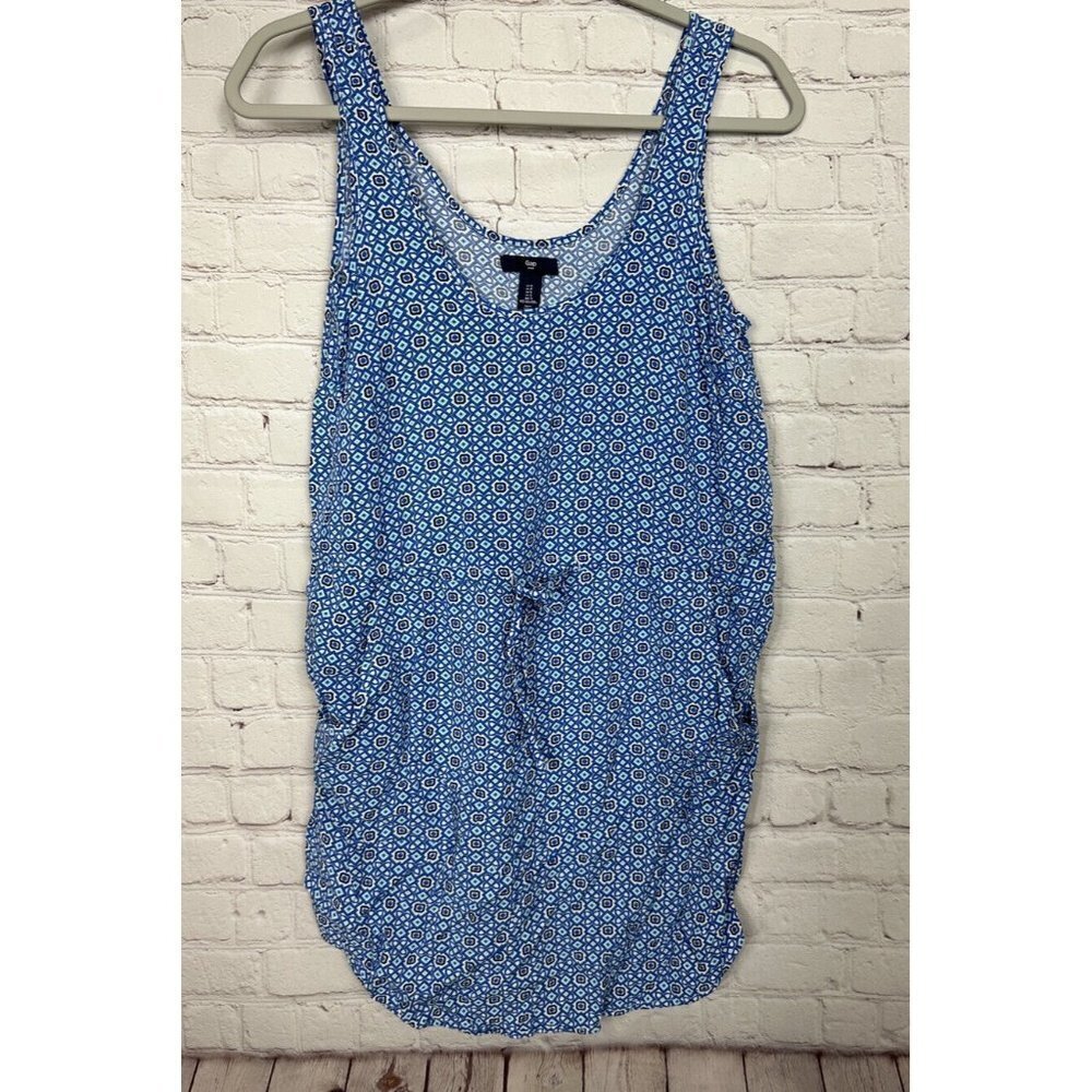 GAP womens S - Blue geometric‎ PRINT rayon viscose tank dress sz S